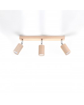 Plafon BERG 3 naturalne drewno Sollux SL.0703