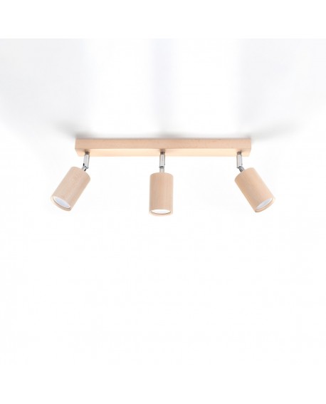 Plafon BERG 3 naturalne drewno Sollux SL.0703