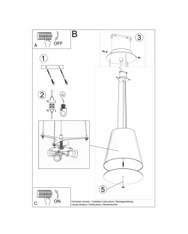 Żyrandol GENEVE 50 czarny Sollux SL.0736