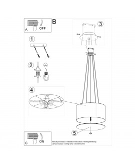 Żyrandol OTTO 50 czarny Sollux SL.0744