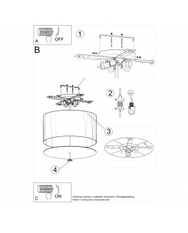 Plafon OTTO 50 czarny Sollux SL.0746