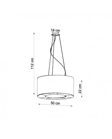Żyrandol SATURNO 50 czarny Sollux SL.0748
