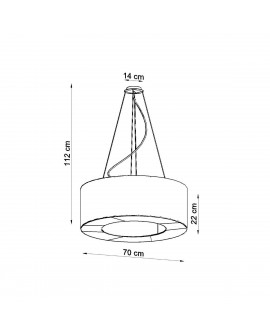 Żyrandol SATURNO 70 czarny Sollux SL.0752