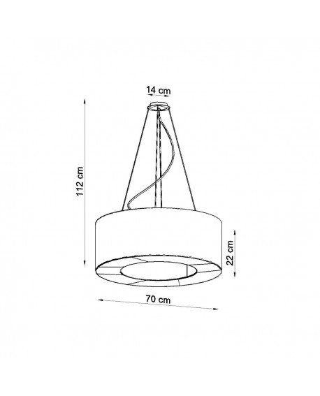 Żyrandol SATURNO 70 czarny Sollux SL.0752
