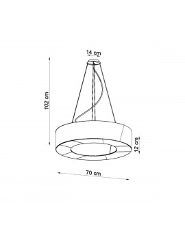 Żyrandol SATURNO SLIM 70 biały Sollux SL.0753