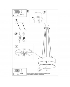 Żyrandol SKALA 50 czarny Sollux SL.0758