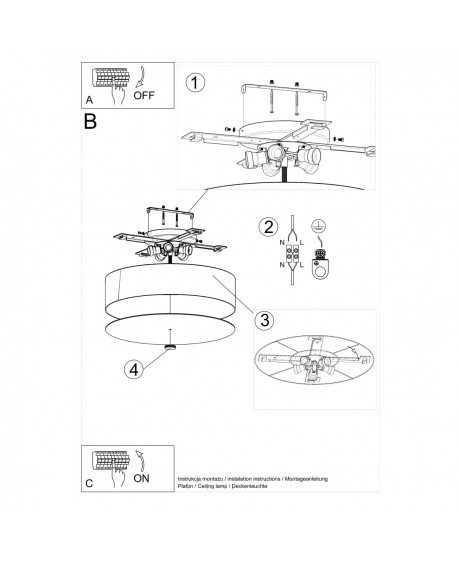 Plafon SKALA 50 biały Sollux SL.0761