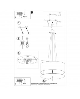Żyrandol OTTO 70 czarny Sollux SL.0790