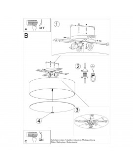 Plafon SKALA 60 biały Sollux SL.0809