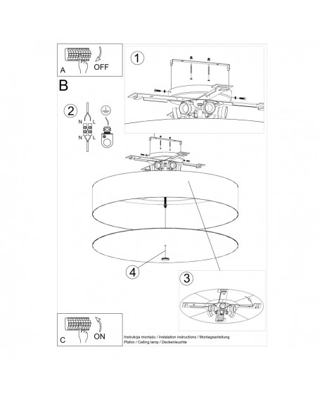 Plafon SKALA 80 czarny Sollux SL.0814
