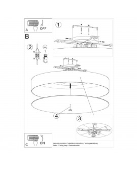 Plafon SKALA 100 czarny Sollux SL.0818