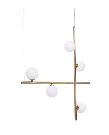 LAMPA WISZĄCA SUFITOWA NOWOCZESNA MOSIĘŻNA RIANZA W5 LUMINA DECO