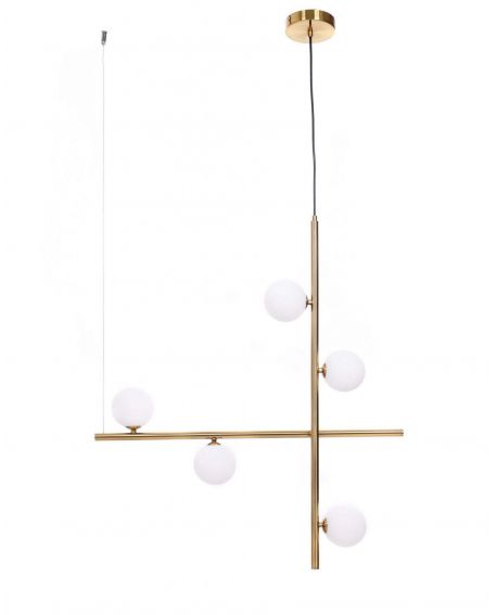 LAMPA WISZĄCA SUFITOWA NOWOCZESNA MOSIĘŻNA RIANZA W5 LUMINA DECO