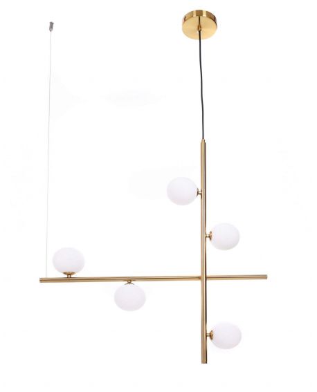 LAMPA WISZĄCA SUFITOWA NOWOCZESNA MOSIĘŻNA RIANZA W5 LUMINA DECO