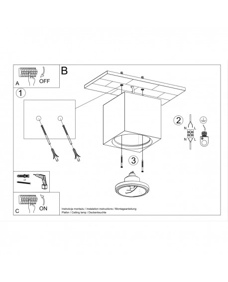Plafon ceramiczny SEIDA Sollux SL.0850