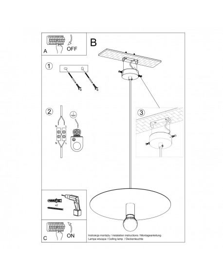 Lampa wisząca FLAVIO czarna Sollux SL.0853