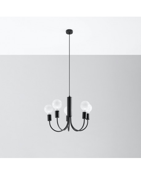 Żyrandol PICCOLO 5 czarny Sollux SL.0855