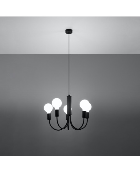 Żyrandol PICCOLO 5 czarny Sollux SL.0855