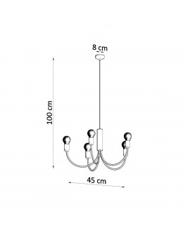 Żyrandol PICCOLO 5 czarny Sollux SL.0855