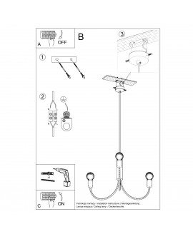 Żyrandol PICCOLO 5 czarny Sollux SL.0855