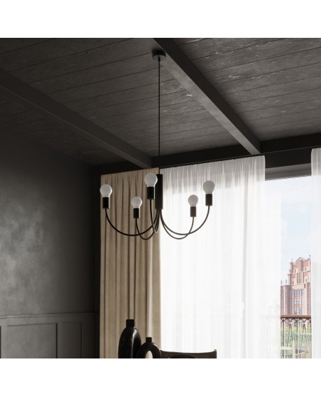 Żyrandol PICCOLO 5 czarny Sollux SL.0855