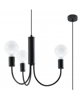 Żyrandol PICCOLO 3 czarny Sollux SL.0856