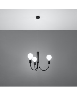 Żyrandol PICCOLO 3 czarny Sollux SL.0856