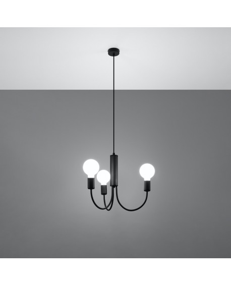 Żyrandol PICCOLO 3 czarny Sollux SL.0856