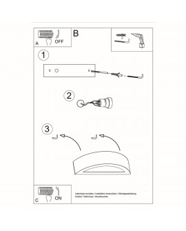 Kinkiet ceramiczny ATENA szary Sollux SL.0873
