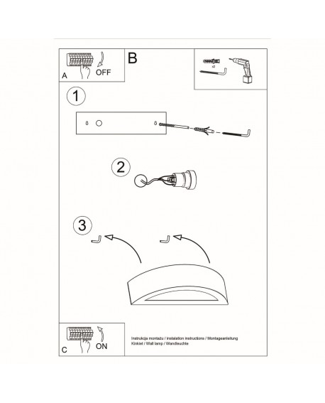 Kinkiet ceramiczny ATENA czarny Sollux SL.0874