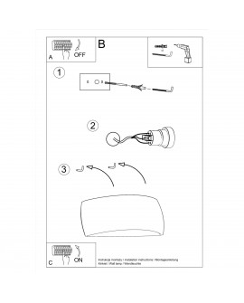Kinkiet ceramiczny PONTIUS szary Sollux SL.0875