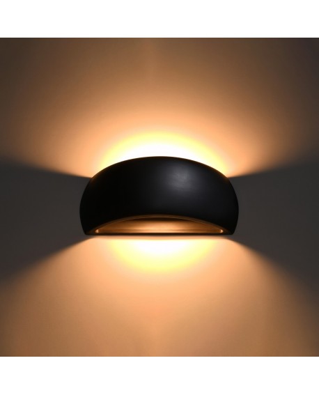 Kinkiet ceramiczny PONTIUS czarny Sollux SL.0876