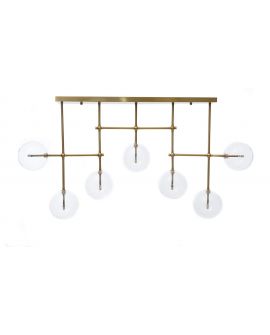 LAMPA SUFITOWA PLAFON NOWOCZESNA ZŁOTO SZCZOTKOWANE BERGAMO W7 LUMINA DECO