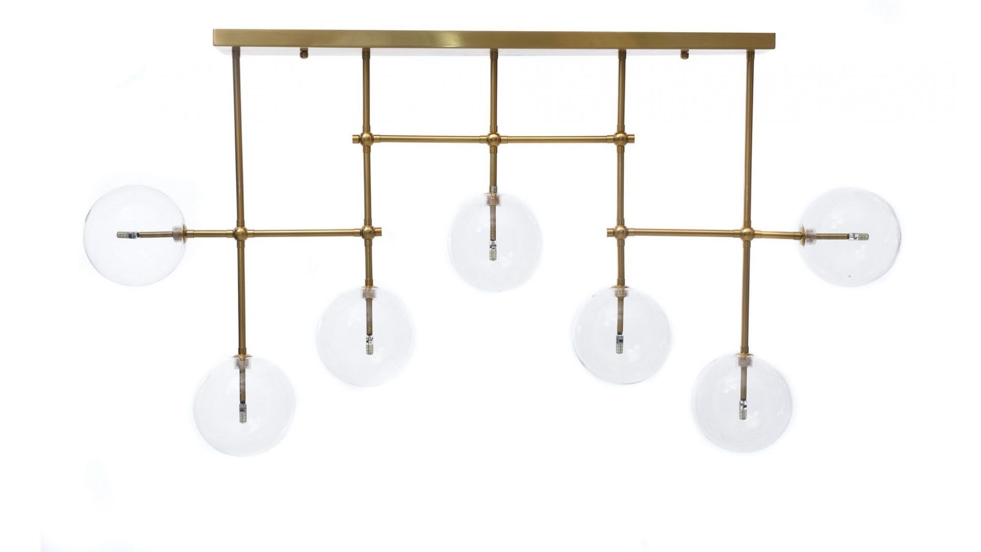 LAMPA SUFITOWA PLAFON NOWOCZESNA ZŁOTO SZCZOTKOWANE BERGAMO W7 LUMINA DECO