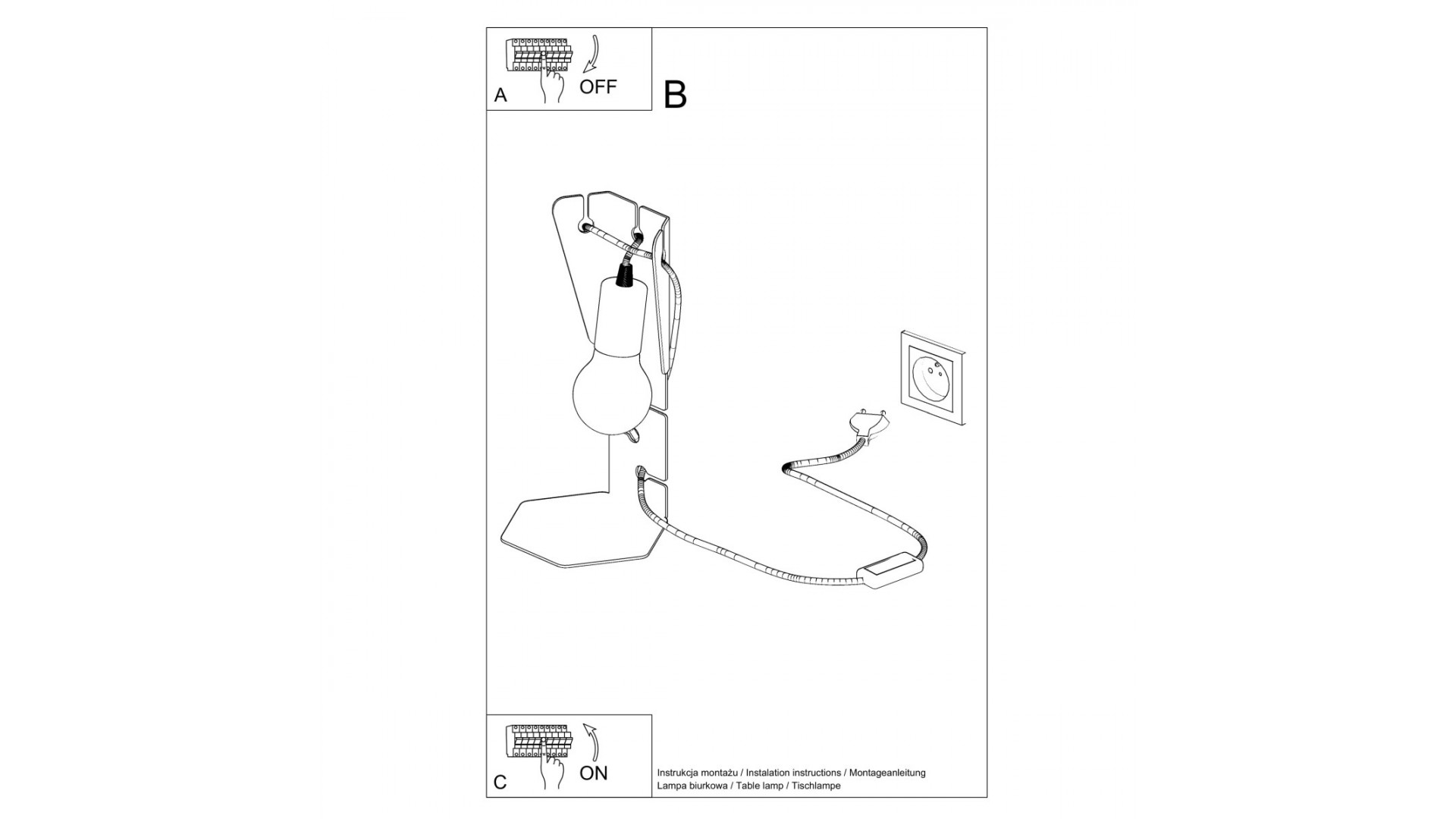 Lampa biurkowa ARBY czarna Sollux SL.0880