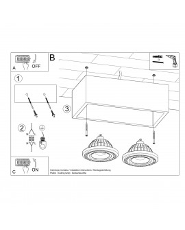Plafon QUATRO 2 beton Sollux SL.0884