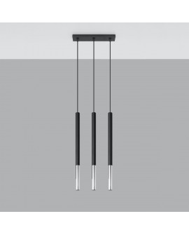 Lampa wisząca MOZAICA 3L czarny/chrom Sollux SL.0886