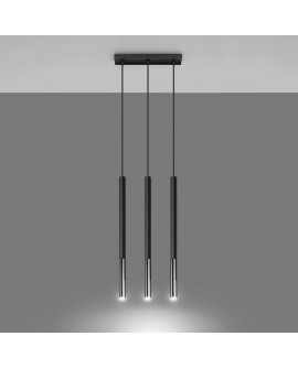 Lampa wisząca MOZAICA 3L czarny/chrom Sollux SL.0886
