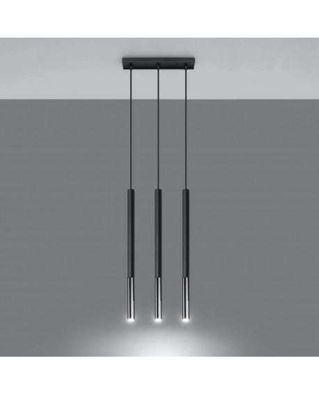 Lampa wisząca MOZAICA 3L czarny/chrom Sollux SL.0886