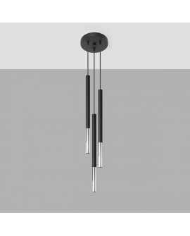 Lampa wisząca MOZAICA 3P czarny/chrom Sollux SL.0887