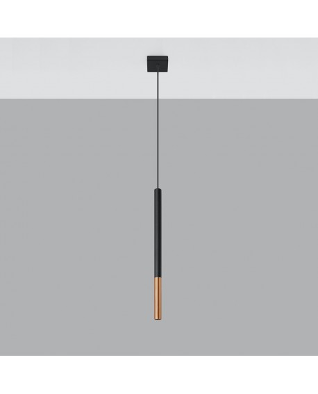 Lampa wisząca MOZAICA 1 czarny/miedź Sollux SL.0888