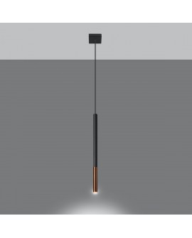 Lampa wisząca MOZAICA 1 czarny/miedź Sollux SL.0888