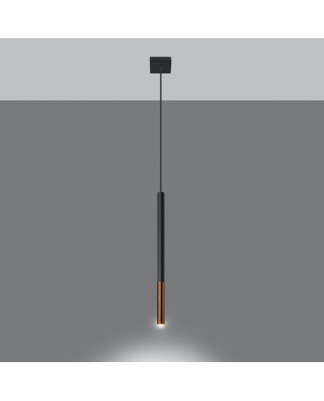 Lampa wisząca MOZAICA 1 czarny/miedź Sollux SL.0888
