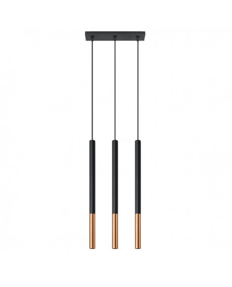 Lampa wisząca MOZAICA 3L czarny/miedź Sollux SL.0889