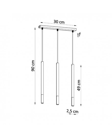 Lampa wisząca MOZAICA 3L czarny/miedź Sollux SL.0889