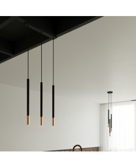 Lampa wisząca MOZAICA 3L czarny/miedź Sollux SL.0889