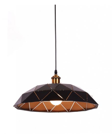 LAMPA WISZĄCA NOWOCZESNA CZARNO-ZŁOTA GROSETTO W1 LUMINA DECO