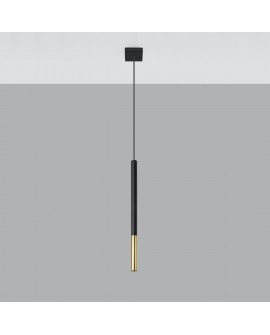 Lampa wisząca MOZAICA 1 czarny/złoto Sollux SL.0891