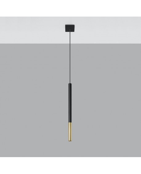 Lampa wisząca MOZAICA 1 czarny/złoto Sollux SL.0891