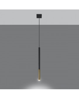 Lampa wisząca MOZAICA 1 czarny/złoto Sollux SL.0891